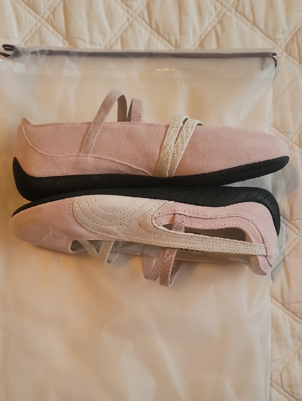 Puma Blush Pink Suede Ballet Sneakers - Picture 3 of 7